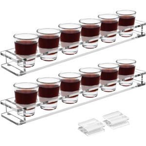 Shooter Tray for 6 shot Glass , acrylic, clear