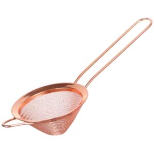 Fine Mesh Strainer with Handle - Copper Conical Strainers for Cocktail, & Drinks