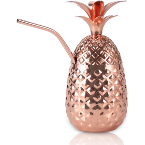 Pineapple Cocktail Cup With Straw, (32oz, 90cl) Copper Plated